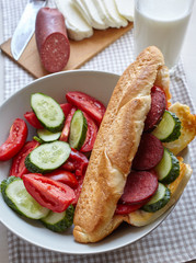 Doner with sucuk and vegetables