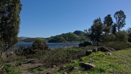 View of Lake Hodges, a reservoir in San Diego county