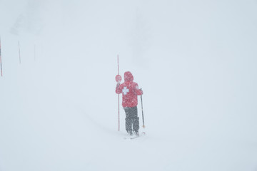 Snowstorm - ski patrol - closing ski trails - caution