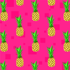 Pink pattern with pineapples