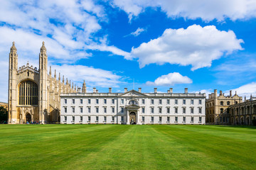 King's College Chapel with beautiful blue sky, University of Cambridge, England