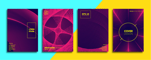 Vector cover designs. Future Poster template. Smartphone modern background set.