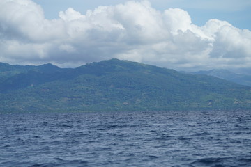 Mountain view from a boat near Manjuyod, Philippines
