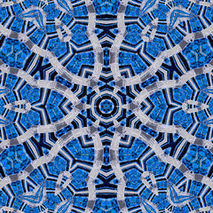 Japanese fresh blue mosaic pattern with white elements