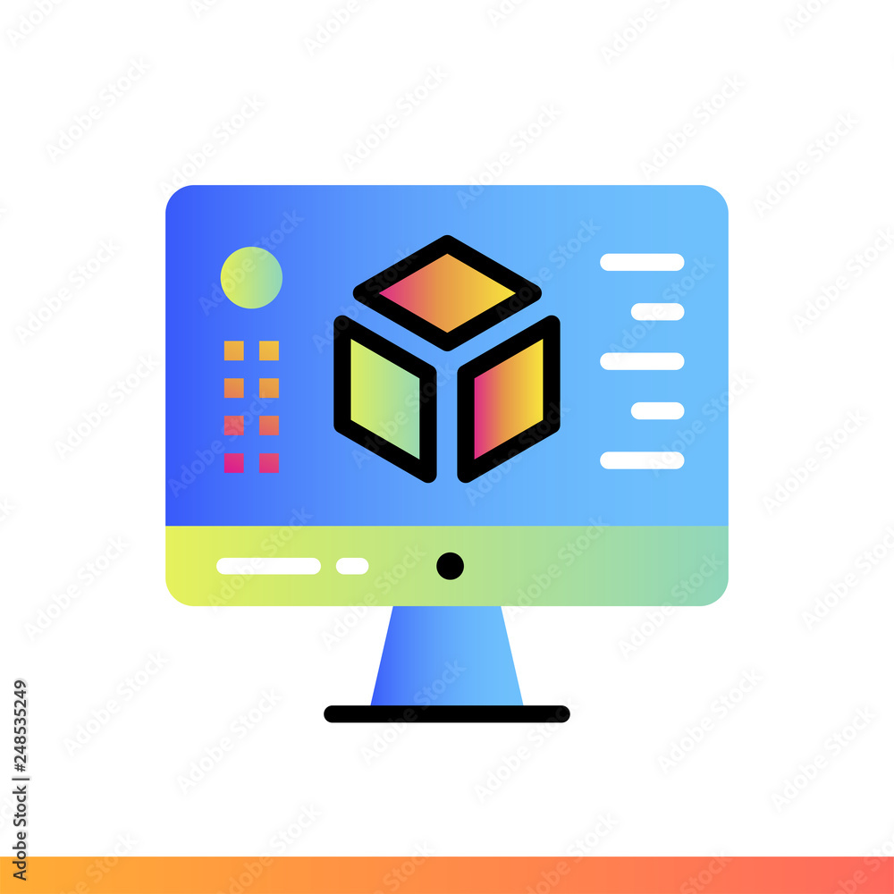 Poster gradient icon 3d model. 3d printing, modeling. suitable for banners, mobile application, website, in