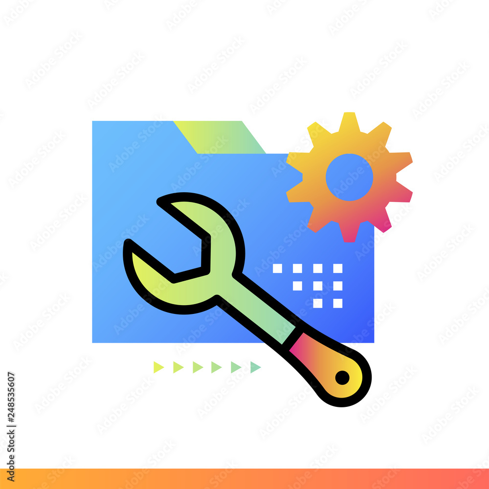 Aufkleber gradient icon tech resource. 3d printing, modeling. suitable for banners, mobile application, websit