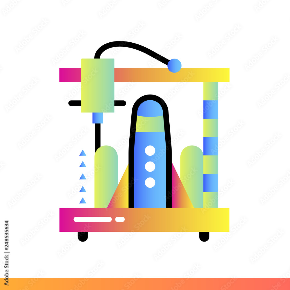 Poster gradient icon 3d details for space. 3d printing, modeling. suitable for banners, mobile application,