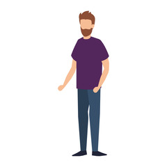 young man with beard avatar character