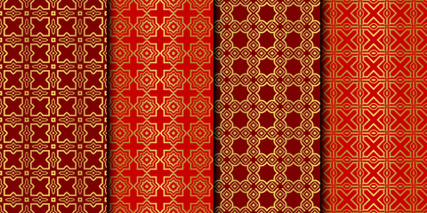 Set of Geometric Pattern. Seamless Texture Color Background. Vector illustration.