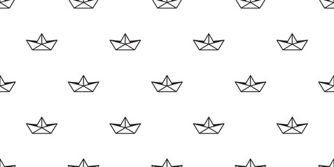 boat seamless pattern vector origami yacht helm anchor nautical maritime scarf isolated tile background repeat wallpaper illustration