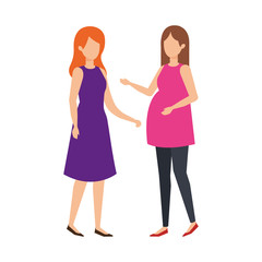 woman pregnancy with girl