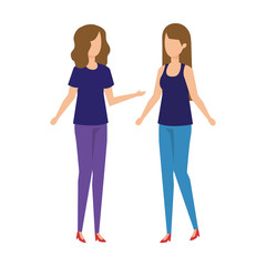 Fototapeta premium couple girls avatars characters