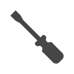 Screwdriver Isolated Flat Web Mobile Icon / Vector / Sign / Symbol / Button / Element / Silhouette