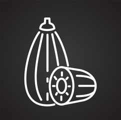 Zucchini line icon on black background for graphic and web design, Modern simple vector sign. Internet concept. Trendy symbol for website design web button or mobile app