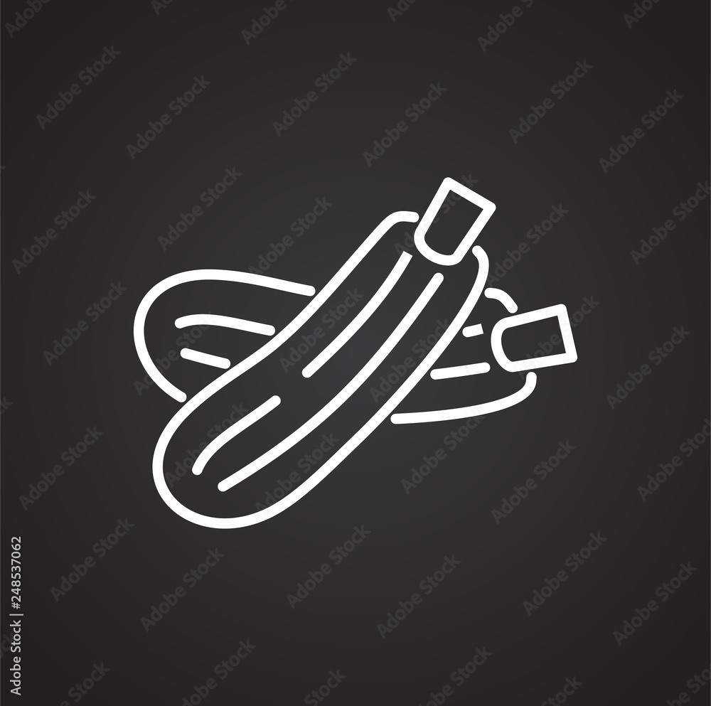 Poster zucchini line icon on black background for graphic and web design, modern simple vector sign. intern