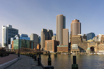 Boston Skyline Downtown from Fan Pier
