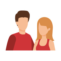 Fototapeta premium couple avatar characters icons