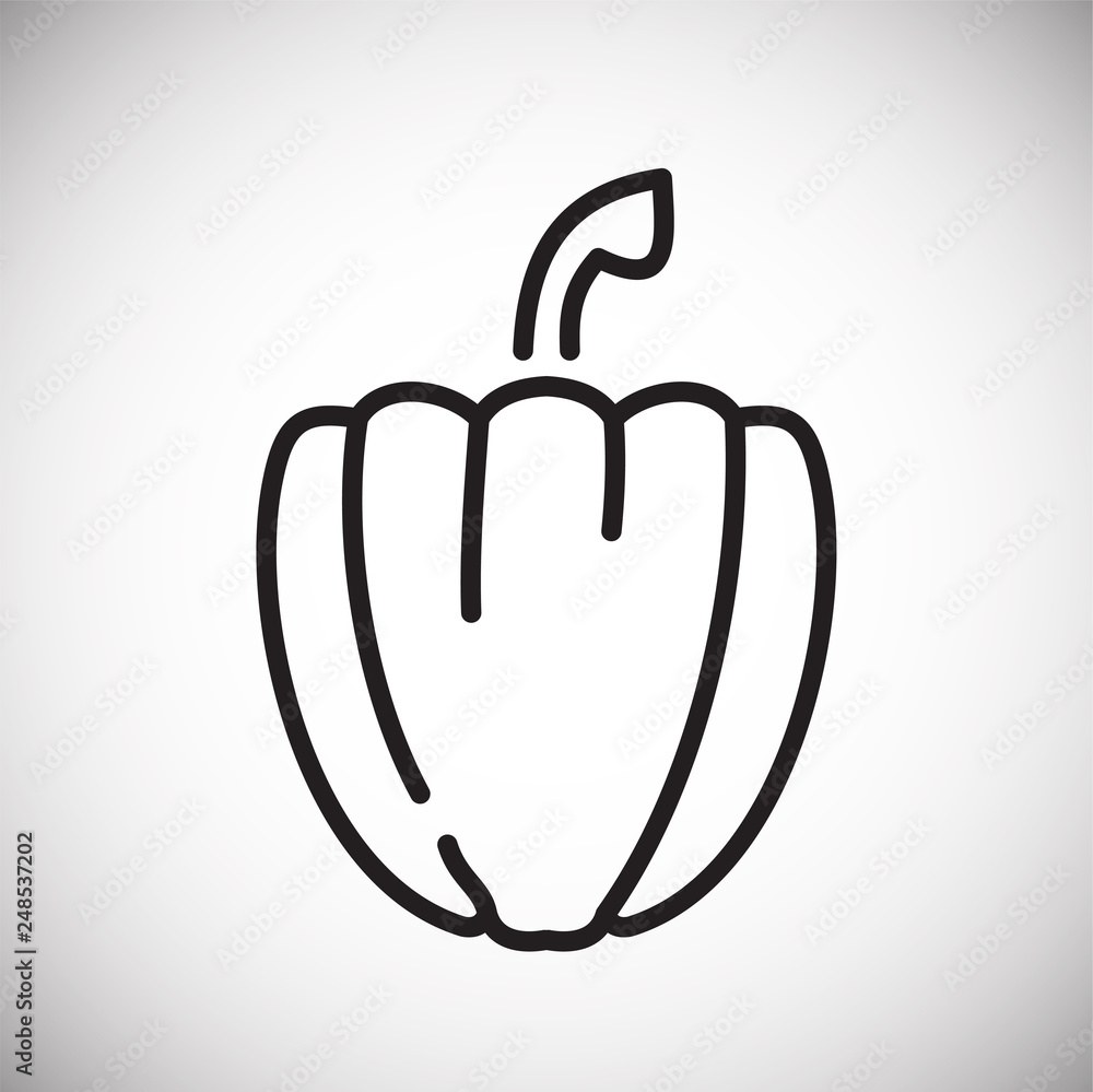 Poster paprika line icon on white background for graphic and web design, modern simple vector sign. interne