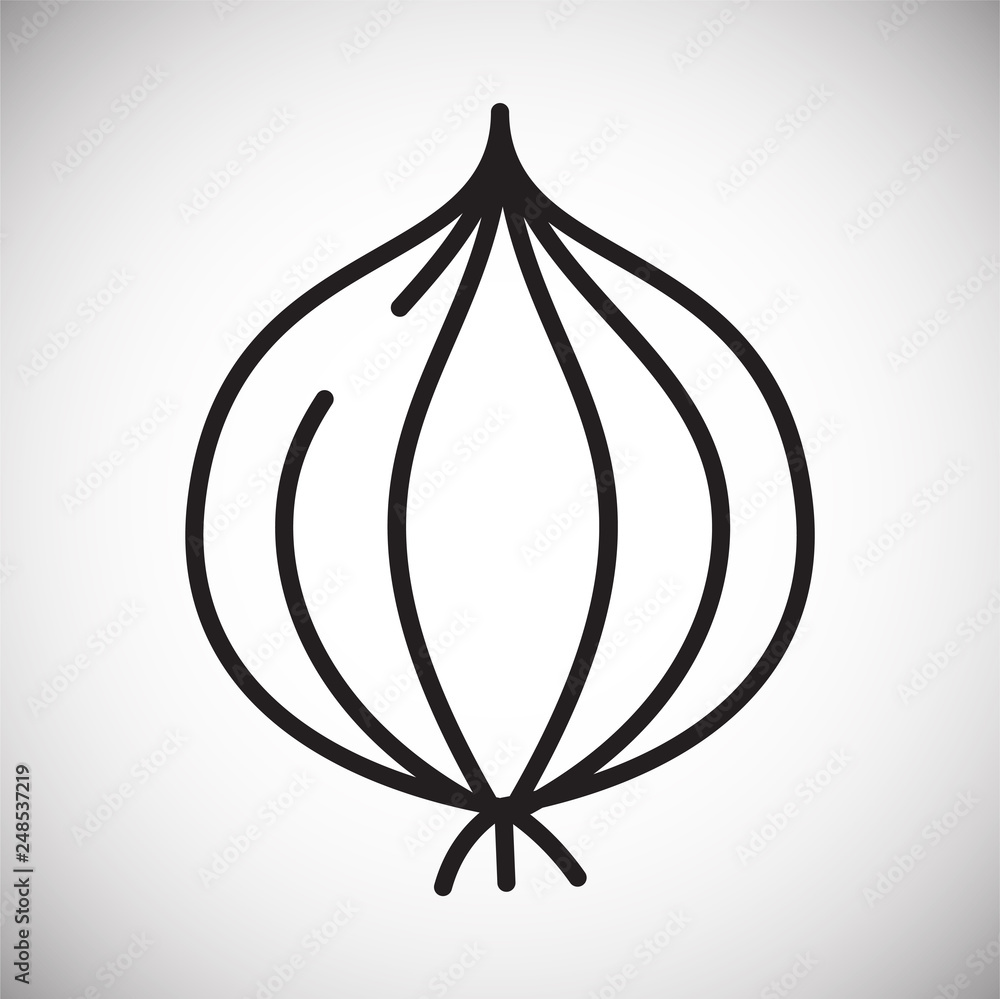 Poster onion line icon on white background for graphic and web design, modern simple vector sign. internet 