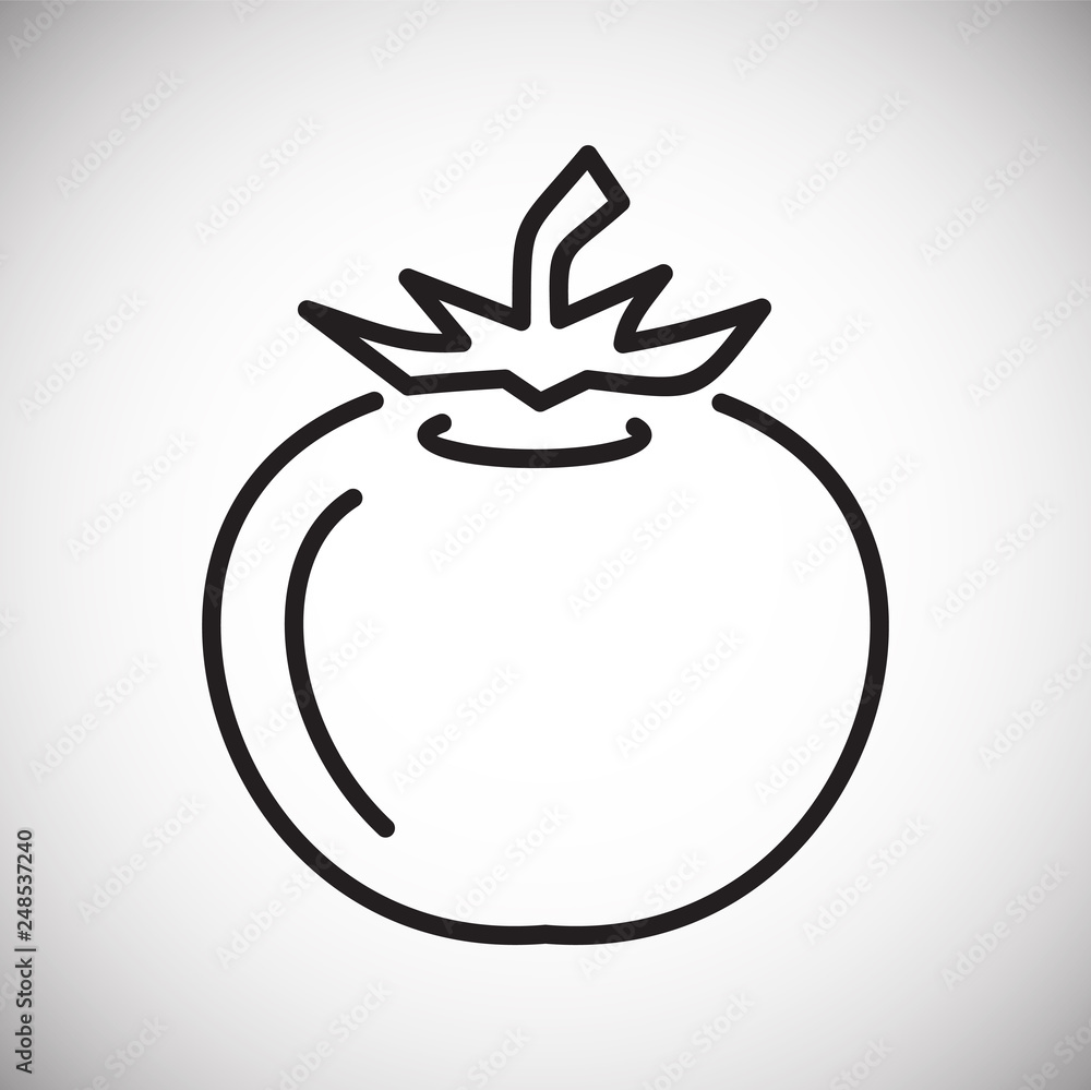 Poster tomato line icon on white background for graphic and web design, modern simple vector sign. internet