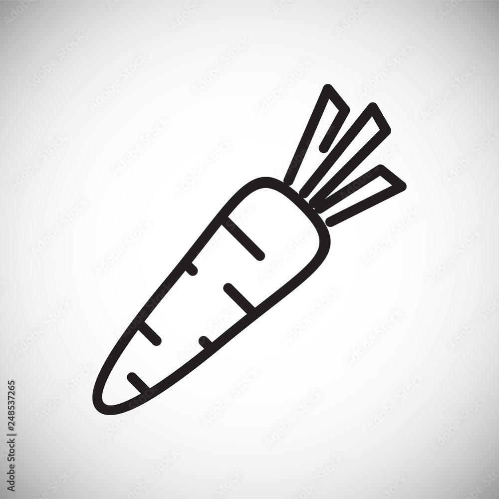 Poster carrot line icon on white background for graphic and web design, modern simple vector sign. internet