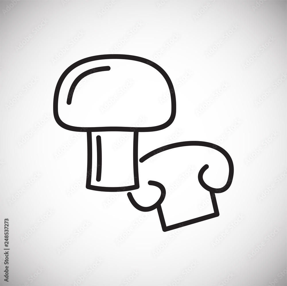 Poster mushroom line icon on white background for graphic and web design, modern simple vector sign. intern