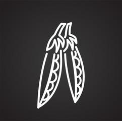 Peas line icon on black background for graphic and web design, Modern simple vector sign. Internet concept. Trendy symbol for website design web button or mobile app