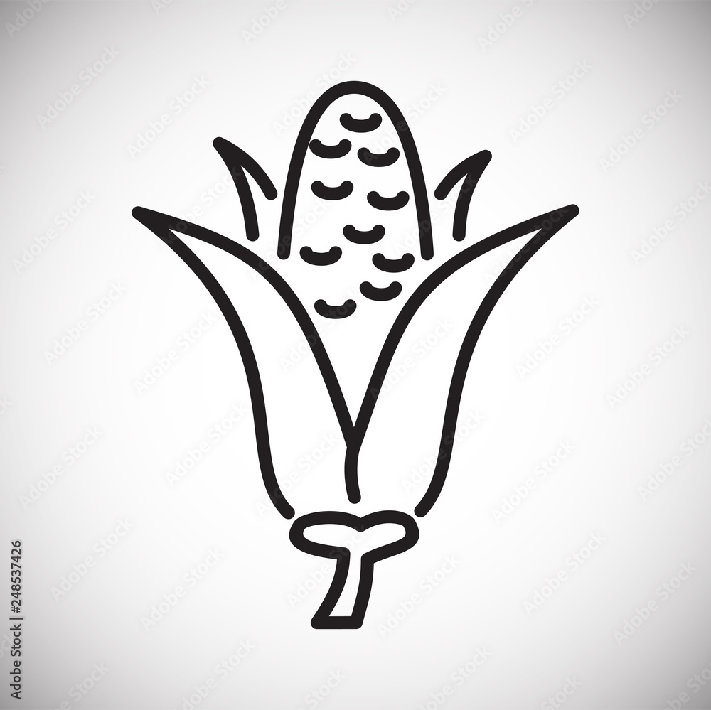 Poster corn line icon on white background for graphic and web design, modern simple vector sign. internet c