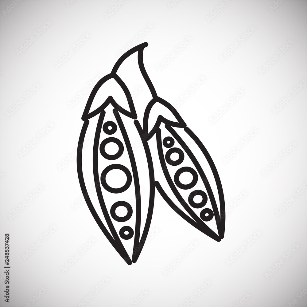 Poster peas line icon on white background for graphic and web design, modern simple vector sign. internet c