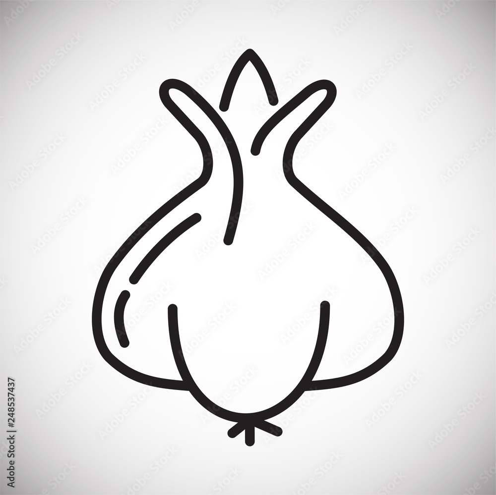 Poster garlic line icon on white background for graphic and web design, modern simple vector sign. internet