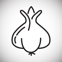 Garlic line icon on white background for graphic and web design, Modern simple vector sign. Internet concept. Trendy symbol for website design web button or mobile app