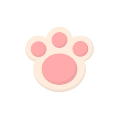 Easter bunny paw cookie vector illustration. Cute pink animal paw icon, isolated.  © kikivagnerova