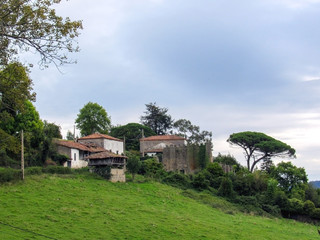 Fototapeta premium Villaviciosa old town, typical in Asturias Camino del Norte, the Northern Way of Saint James in Spain