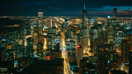Afternoon Cityscape Chicago Illinois Architecture City Skyline Landscape Urban Center Lights Aerial