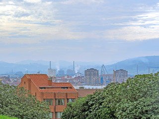 View on Gijon, Asturias Camino del Norte, the Northern Way of Saint James in Spain
