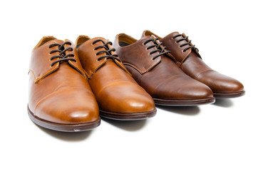 Brown shoes isolated on white background