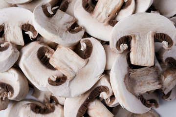 raw champignons   background