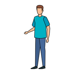 young and casual man character