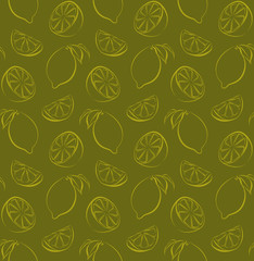 Seamless pattern with lemons and limes