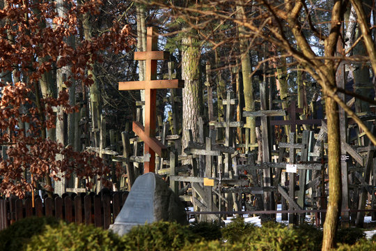 Orthodox crosses in Grabarka, eastern Poland