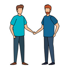 Fototapeta premium young and casual couple men characters