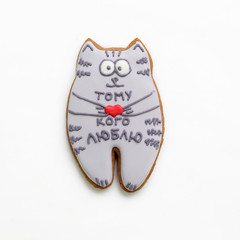 Valentine's day cookies on white background