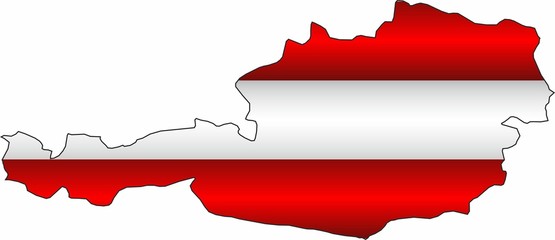 Shiny map of the Austria - Illustration,  Three Dimensional Map of Austria