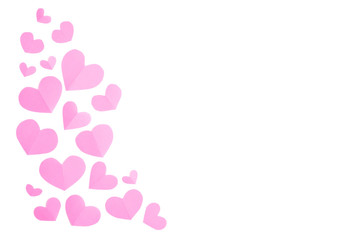 Heart made of colored paper on white background