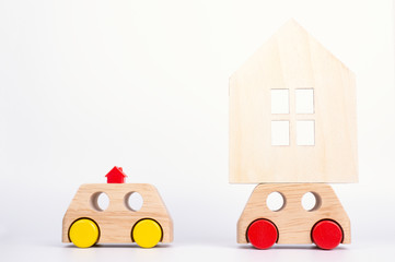 toy house on the white background