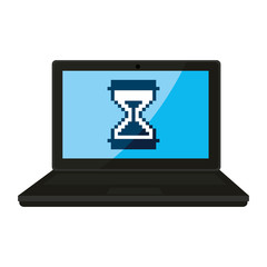 laptop with hourglass icon