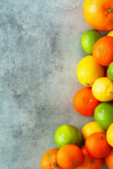 Tasty and healthy citrus fruit. Place for text