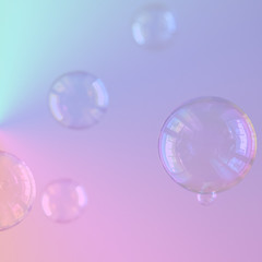 Photo of soap bubbles, creative background, selective focus, toned image