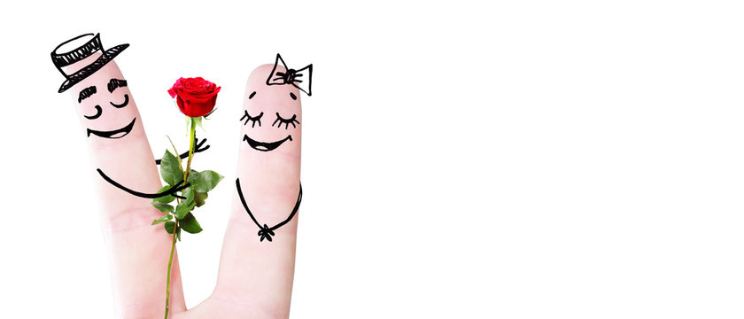 Zwei verliebte Finger