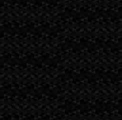 Full frame high resolution abstract geometric background made of black and dark gray triangles. Seamless pattern.